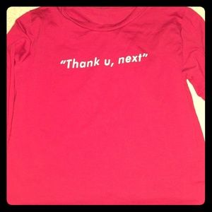 Thank you next long sleeve cropped shirt